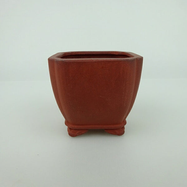 盆栽鉢 青香 小鉢 長辺 約6.8cm 正方鉢 隅入 雲足 下帯 泥物 g1198421110