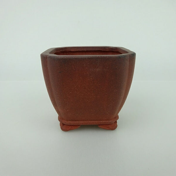 盆栽鉢 青香 小鉢 長辺 約6.5cm 正方鉢 隅入 雲足 下帯 泥物 u1198423684