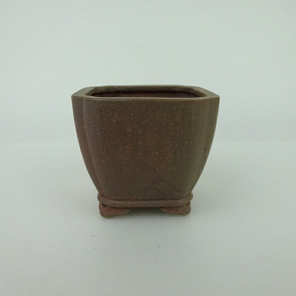 盆栽鉢 青香 小鉢 長辺 約6.5cm 正方鉢 隅入 雲足 下帯 泥物 x1198415014