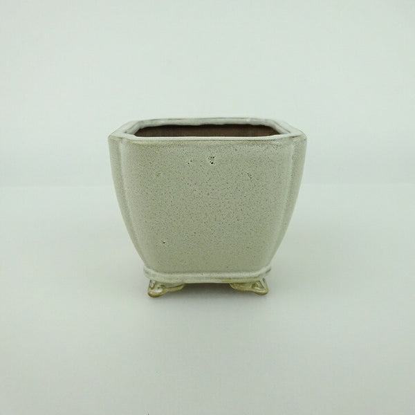 盆栽鉢 青香 小鉢 長辺 約6.5cm 正方鉢 隅入 雲足 下帯 釉薬 j1198416466