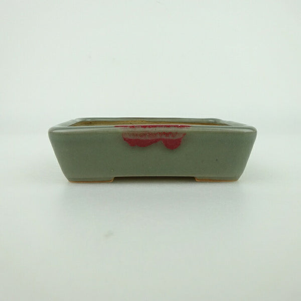 盆栽鉢 青香 小鉢 長辺 約9.3cm 長方鉢 釉薬 f1198414260