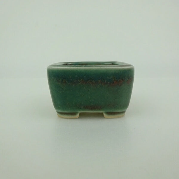 盆栽鉢 青香 豆鉢 長辺 約4.4cm 正方鉢 釉薬 l1198415154