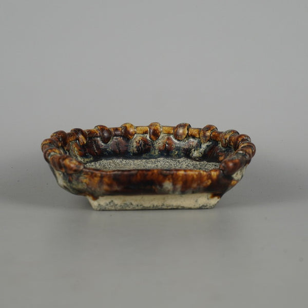 盆栽鉢 文山 越前文山 小型 長辺 約 13cm 鯖江園芸 変形 丸鉢釉薬  新品 g1198422655