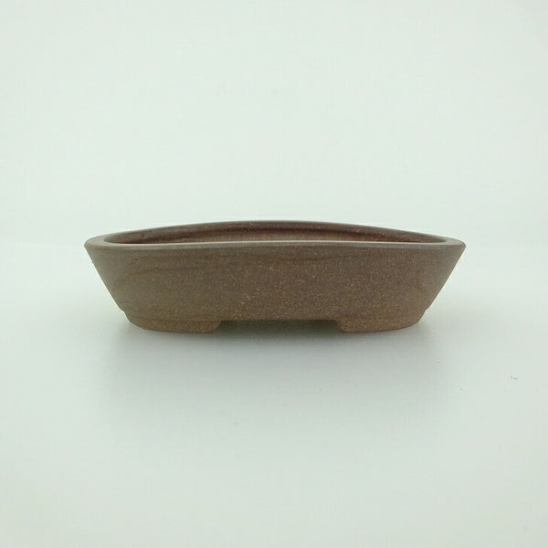 盆栽鉢 青香 小鉢 長辺 約8.2cm 楕円鉢 泥物 r1198404480