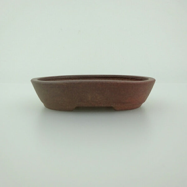 盆栽鉢 青香 小鉢 長辺 約8.1cm 楕円鉢 泥物 m1198408521