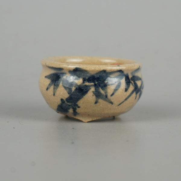 盆栽鉢 是好 矩 豆鉢 長辺 約4.4cm 丸鉢 色絵 竹 笹 たけ タケ ミニ鉢 観賞用  新品 b1198417883