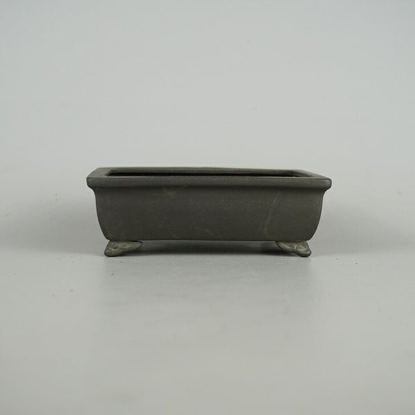 盆栽鉢 青香 小型 長辺 約12.7cm 長方鉢 雲足 泥物 m1198411408