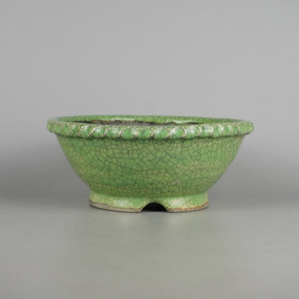 盆栽鉢 文山 越前文山 小型 長辺 約 19.5cm 鯖江園芸 丸鉢 釉薬 j1198411685