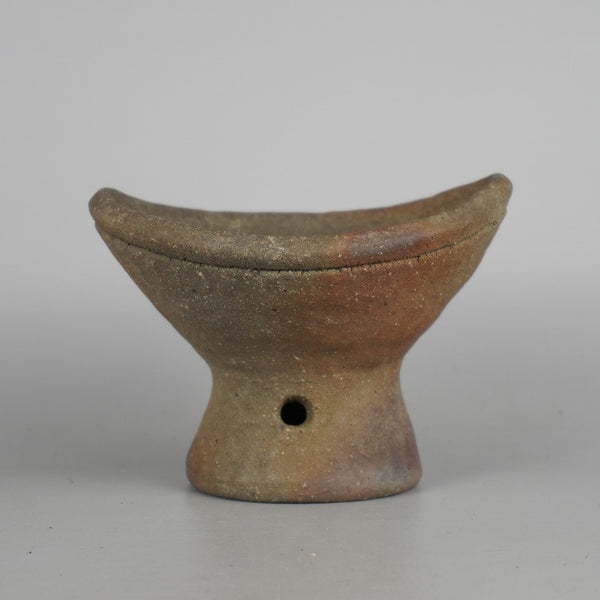 盆栽鉢 文山 越前文山 小型 長辺 約 14.3cm 鯖江園芸 丸鉢 舟型 高杯 泥物 c1198409237