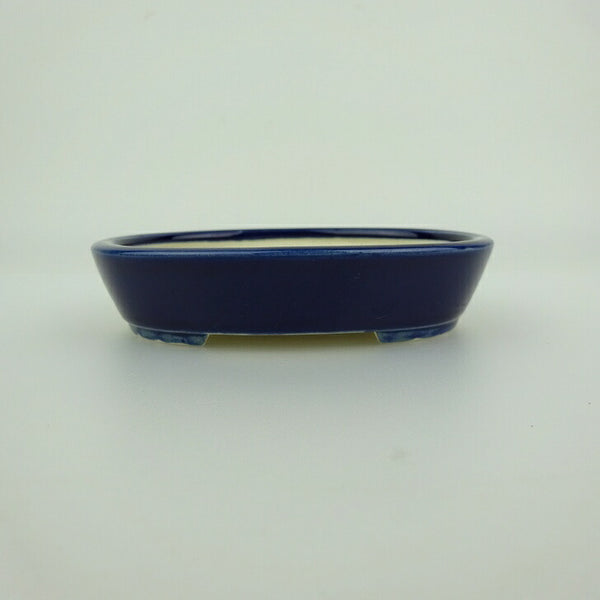 盆栽鉢 青香 小鉢 長辺 約10.3cm 楕円鉢 釉薬 m1198408922