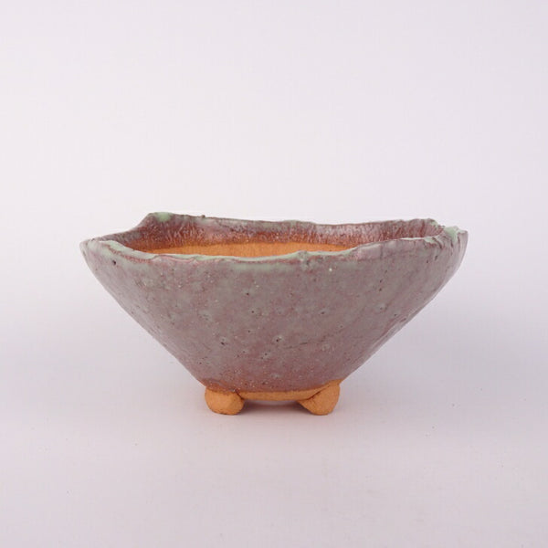 盆栽鉢 竹鳳 小型 長辺 約12.5cm 丸鉢 釉薬 数量物 新品 e1198414112