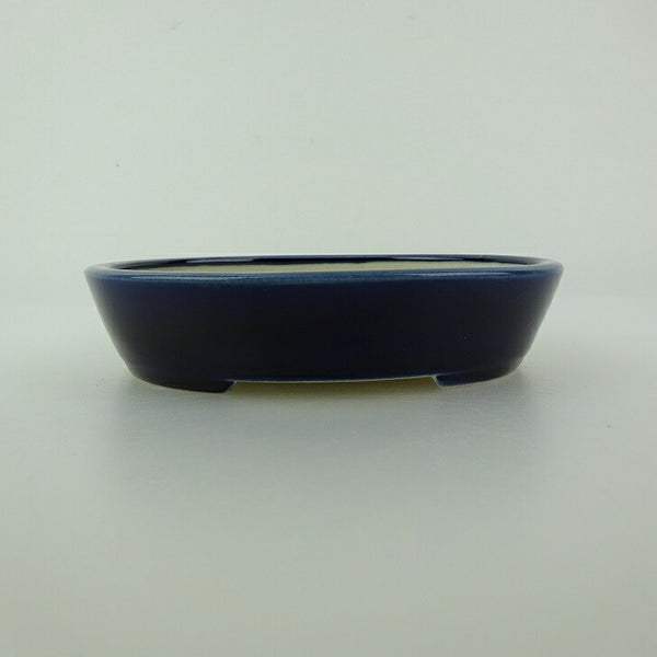 盆栽鉢 青香 小型 長辺 約11.8cm 楕円鉢 釉薬 h1198426771
