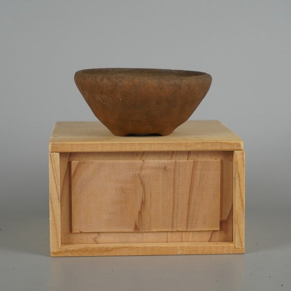 中古盆栽鉢 和雀 小鉢 長辺 約 9cm 丸鉢 泥物 箱付 観賞用  中古鉢 d1198428008