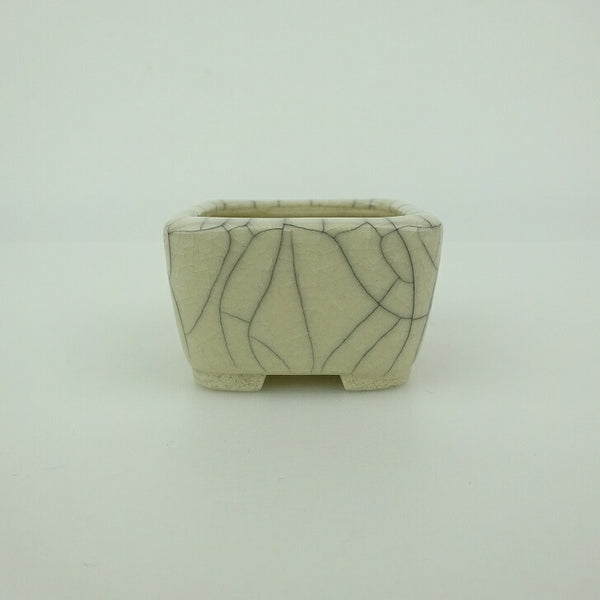 盆栽鉢 青香 豆鉢 長辺 約4.5cm 正方鉢 貫入 釉薬 d1198420887