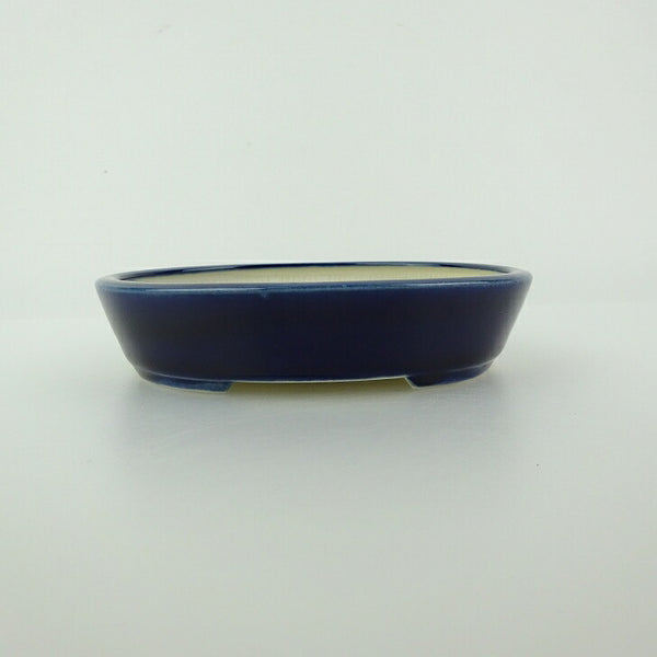 盆栽鉢 青香 小型 長辺 約12cm 楕円鉢 釉薬 q1198417214