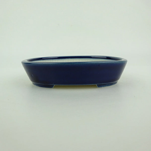 盆栽鉢 青香 小鉢 長辺 約10cm 楕円鉢 釉薬 u1198429219