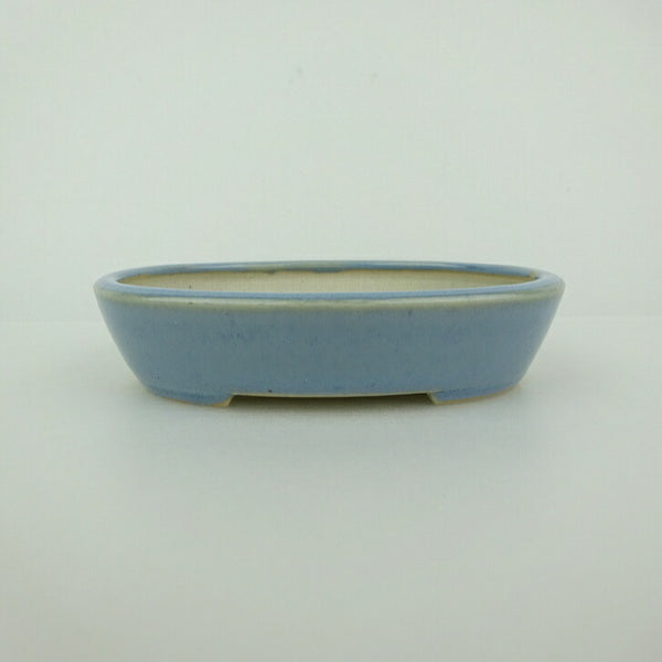 盆栽鉢 青香 小鉢 長辺 約9cm 楕円鉢 釉薬 j1198412636