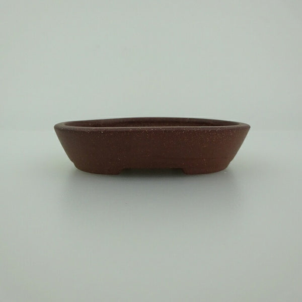 盆栽鉢 青香 小鉢 長辺 約8.2cm 楕円鉢 泥物 e1198415702