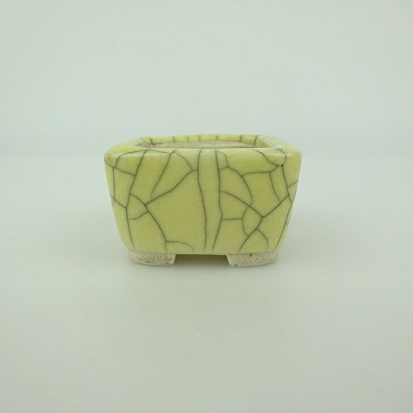 盆栽鉢 青香 豆鉢 長辺 約4.5cm 正方鉢 貫入 釉薬 w1198404098