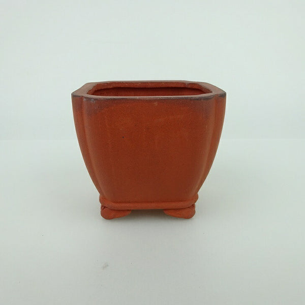 盆栽鉢 青香 小鉢 長辺 約6.5cm 正方鉢 隅入 雲足 下帯 泥物 1198404527