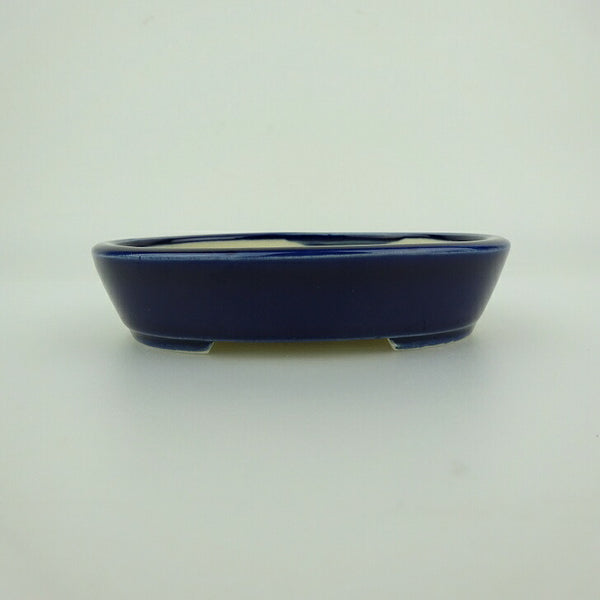 盆栽鉢 青香 小鉢 長辺 約10cm 楕円鉢 釉薬 b1198418195