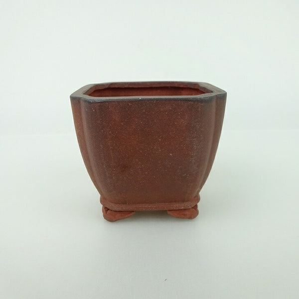 盆栽鉢 青香 小鉢 長辺 約6.5cm 正方鉢 隅入 雲足 下帯 泥物 c1198409426