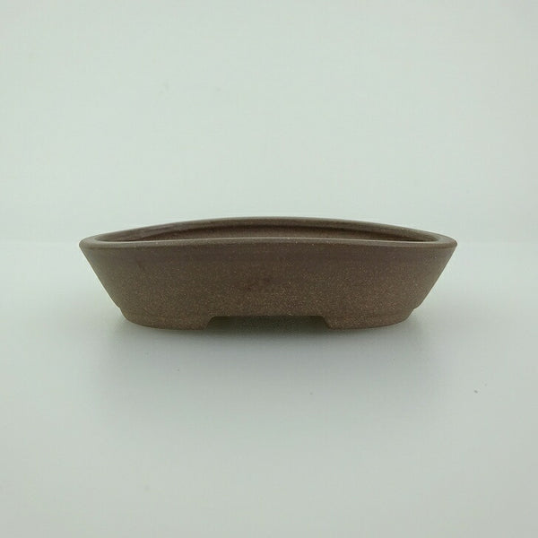 盆栽鉢 青香 小鉢 長辺 約8.3cm 楕円鉢 泥物 c1198410118