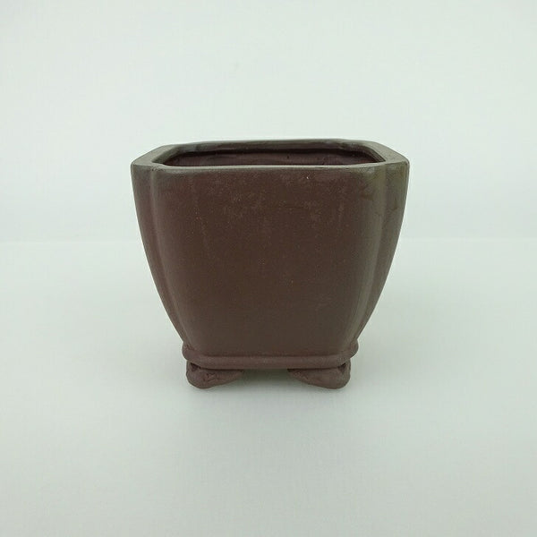 盆栽鉢 青香 小鉢 長辺 約6.5cm 正方鉢 隅入 雲足 下帯 泥物 t1198408974