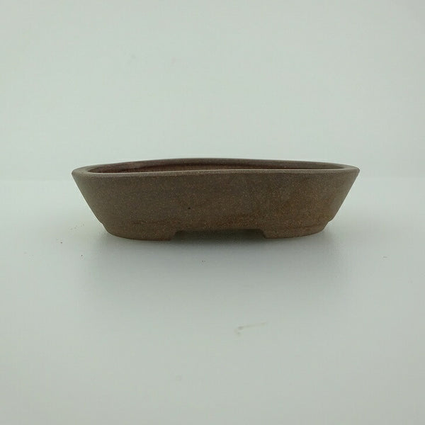 盆栽鉢 青香 小鉢 長辺 約8.2cm 楕円鉢 泥物 p1198418723