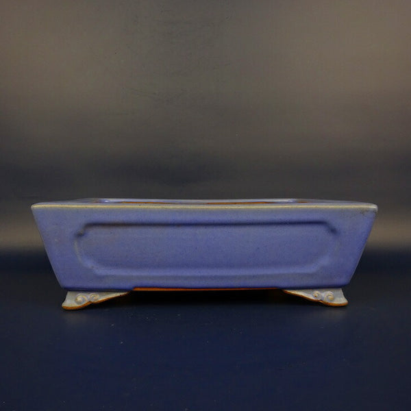 盆栽鉢 常滑 一弘 中型 長辺 約24cm 長方鉢 額入 雲足 釉物 数量物 新品 x1198409782