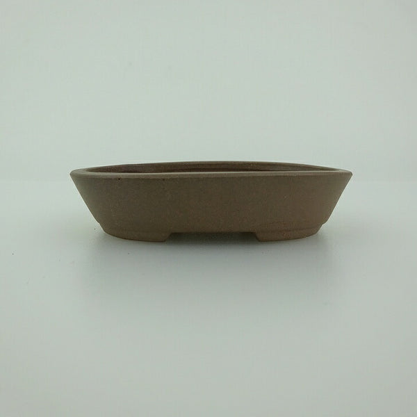 盆栽鉢 青香 小鉢 長辺 約8.2cm 楕円鉢 泥物 c1198413356