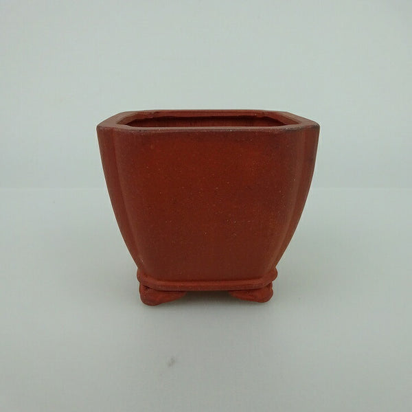 盆栽鉢 青香 小鉢 長辺 約6.8cm 正方鉢 隅入 雲足 下帯 泥物 p1198415780