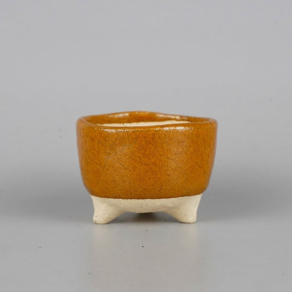 盆栽鉢 ゆうき祥石 小鉢 長辺 約 7cm 丸鉢 釉薬 新品 数量物 l1198406990