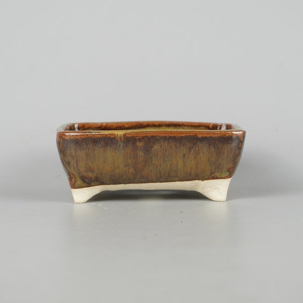 盆栽鉢 ゆうき祥石 小型 長辺 約 11.5cm 長方鉢 釉薬 新品 数量物 s1198412238