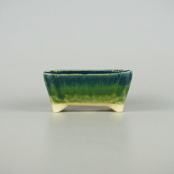 盆栽鉢 ゆうき祥石 小鉢 長辺 約 8.8cm 長方鉢 釉薬 新品 数量物 r1198409162