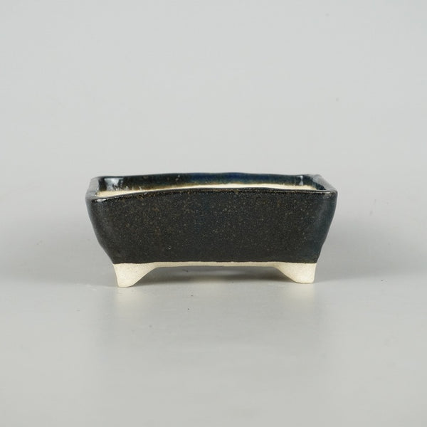 盆栽鉢 ゆうき祥石 小型 長辺 約 11.5cm 長方鉢 釉薬 新品 数量物 h1198430052