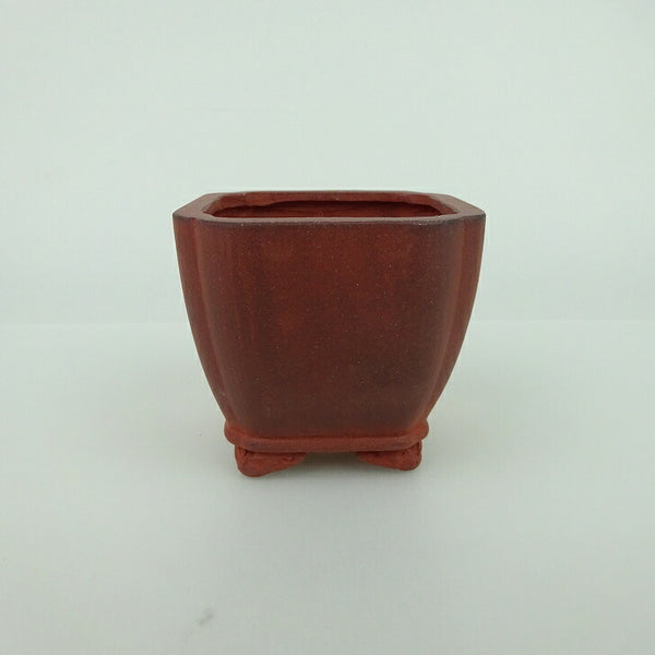 盆栽鉢 青香 小鉢 長辺 約6.5cm 正方鉢 隅入 雲足 下帯 泥物 f1198413117