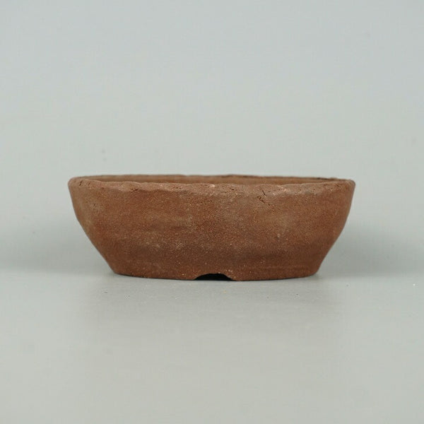 盆栽鉢 誠文窯 小型 長辺 約11.8cm 楕円鉢 泥物 数量物 新品 p1198413346