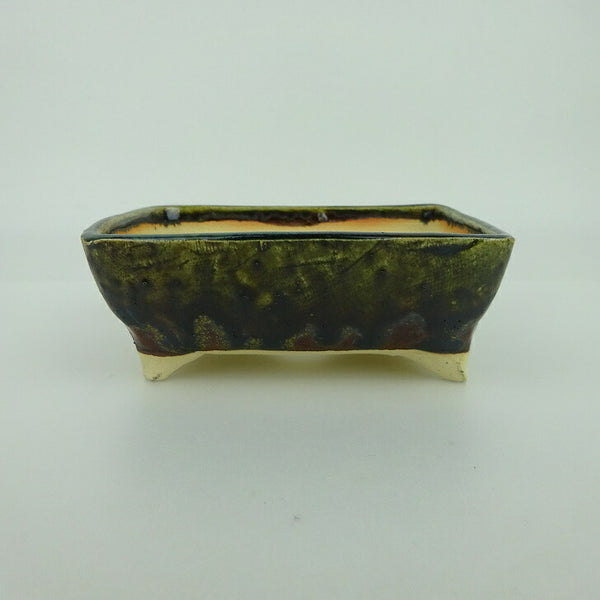 盆栽鉢 ゆうき祥石 小型 長辺 約11.8cm 長方鉢 釉薬 観賞用 新品 数量物 q1198415911