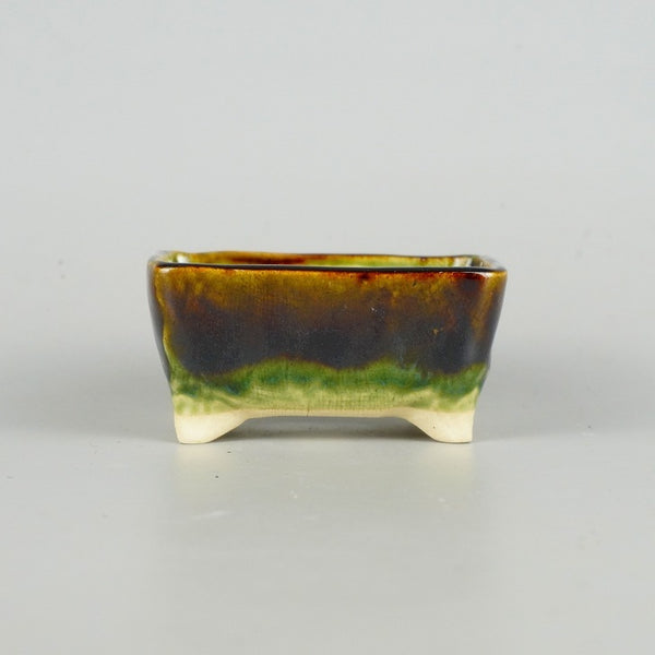 盆栽鉢 ゆうき祥石 小鉢 長辺 約 8.5cm 長方鉢 釉薬 新品 数量物 h1198429455