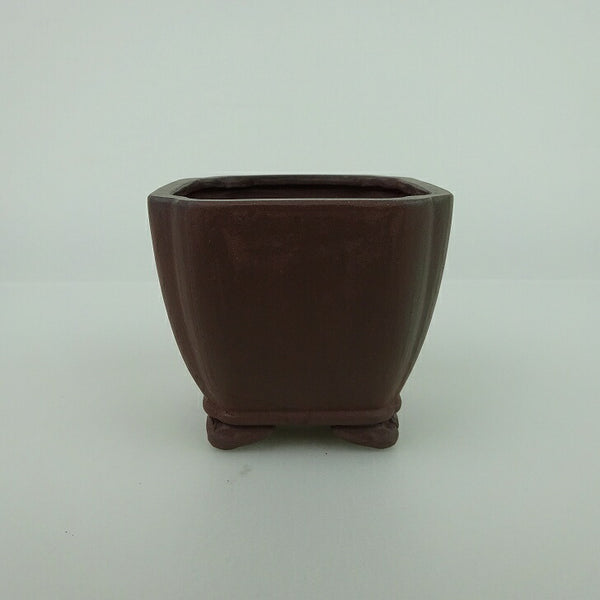 盆栽鉢 青香 小鉢 長辺 約6.5cm 正方鉢 隅入 雲足 下帯 泥物 b1198423359