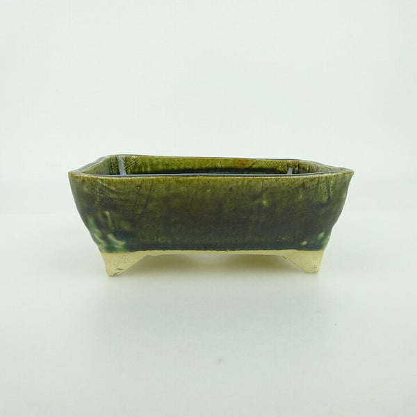 盆栽鉢 ゆうき祥石 小型 長辺 約11.5cm 長方鉢 釉薬 観賞用 新品 数量物 f1198413711
