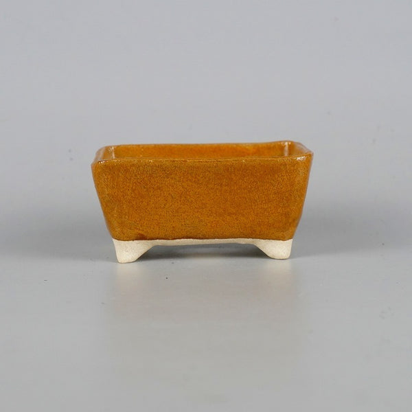 盆栽鉢 ゆうき祥石 小鉢 長辺 約 8.5cm 長方鉢 釉薬 新品 数量物 n1198406095