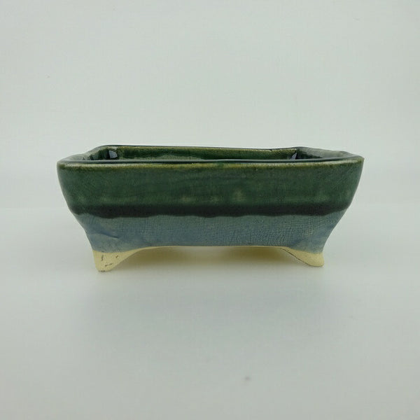 盆栽鉢 ゆうき祥石 小型 長辺 約11.8cm 長方鉢 釉薬 観賞用 新品 数量物 l1198415104
