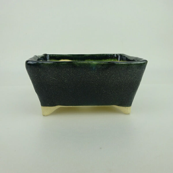 盆栽鉢 ゆうき祥石 小型 長辺 約12.3cm 長方鉢 釉薬 観賞用 新品 数量物 q1198415868