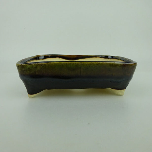 盆栽鉢 ゆうき祥石 小型 長辺 約13.8cm 長方鉢 釉薬 観賞用 新品 数量物 x1198410333