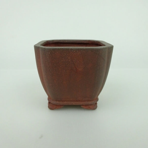 盆栽鉢 青香 小鉢 長辺 約6.5cm 正方鉢 隅入 雲足 下帯 泥物 r1198407775