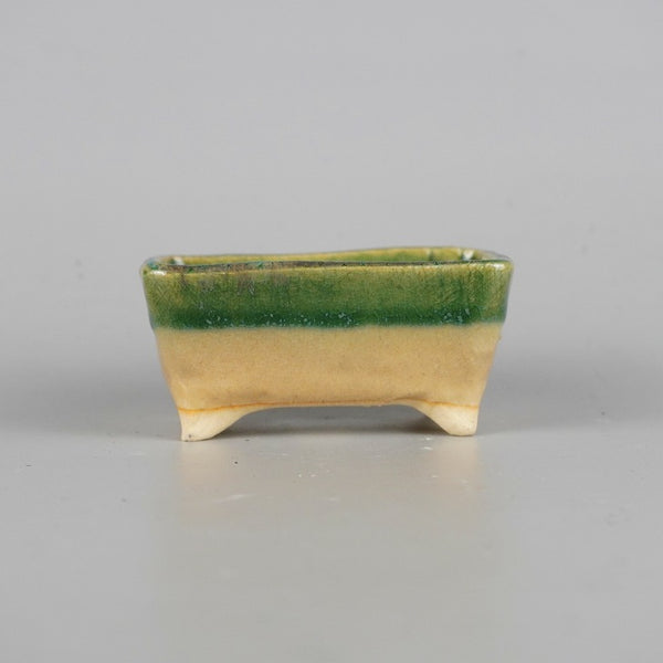 盆栽鉢 ゆうき祥石 小鉢 長辺 約 8.7cm 長方鉢 釉薬 新品 数量物 t1198412513