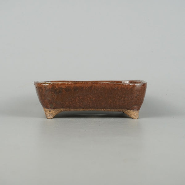 盆栽鉢 ゆうき祥石 小型 長辺 約 13.5cm 長方鉢 釉薬 新品 数量物 c1198404739