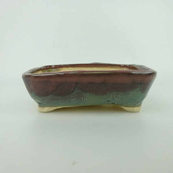 盆栽鉢 ゆうき祥石 小型 長辺 約16.8cm 長方鉢 釉薬 観賞用 新品 数量物 x1198414616